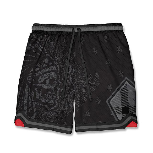 Big & Tall Streetwear Skull Athletic Shorts for big men