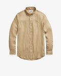 Big & Tall Khaki Solid Color Long Sleeve Shirt for big men view 1