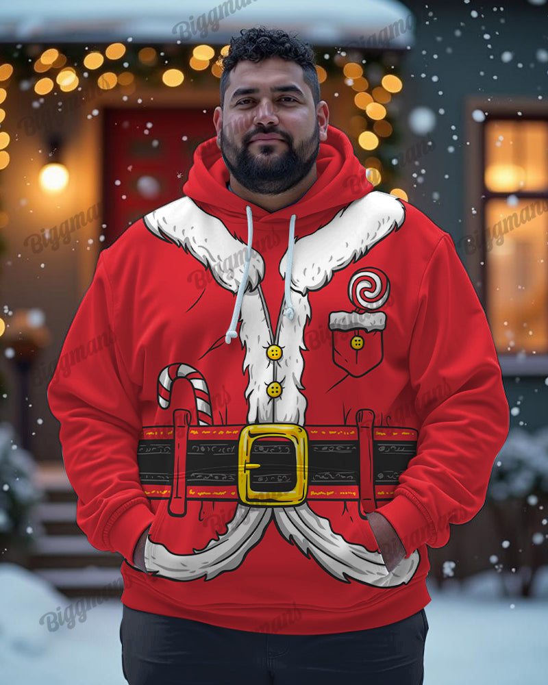 Big & Tall Red Business Casual Streetwear Hoodie for big men view 3