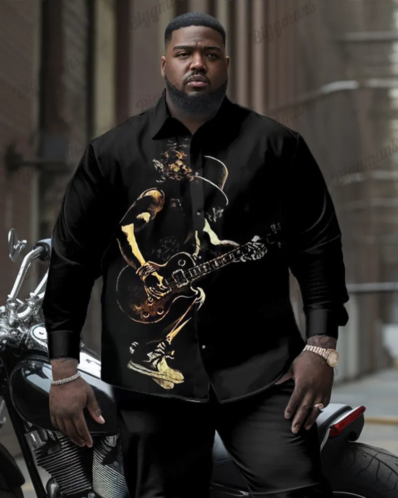 Big & Tall Business Casual Streetwear Two-piece Set for big men view 2