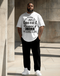 Big & Tall Graphic T-Shirt Pants Set for big men view 1