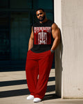 Big & Tall Streetwear Skull Vest Pants Set for big men view 1
