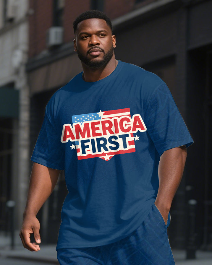 Big & Tall Streetwear T-Shirt Pants Set for big men view 2