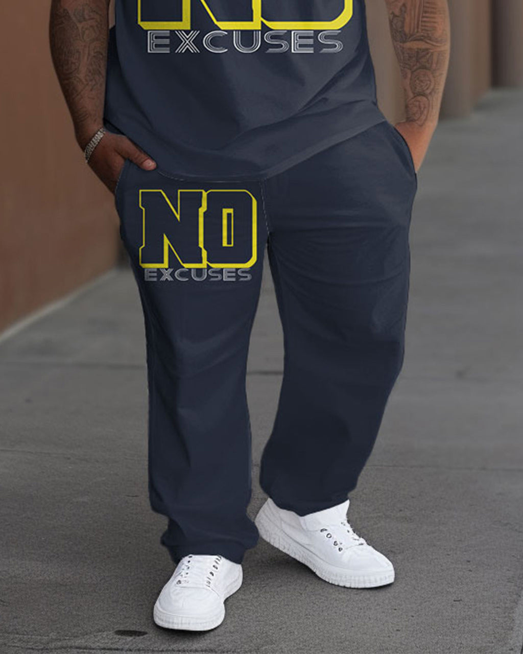 Big & Tall Graphic T-Shirt Pants Set for big men view 3