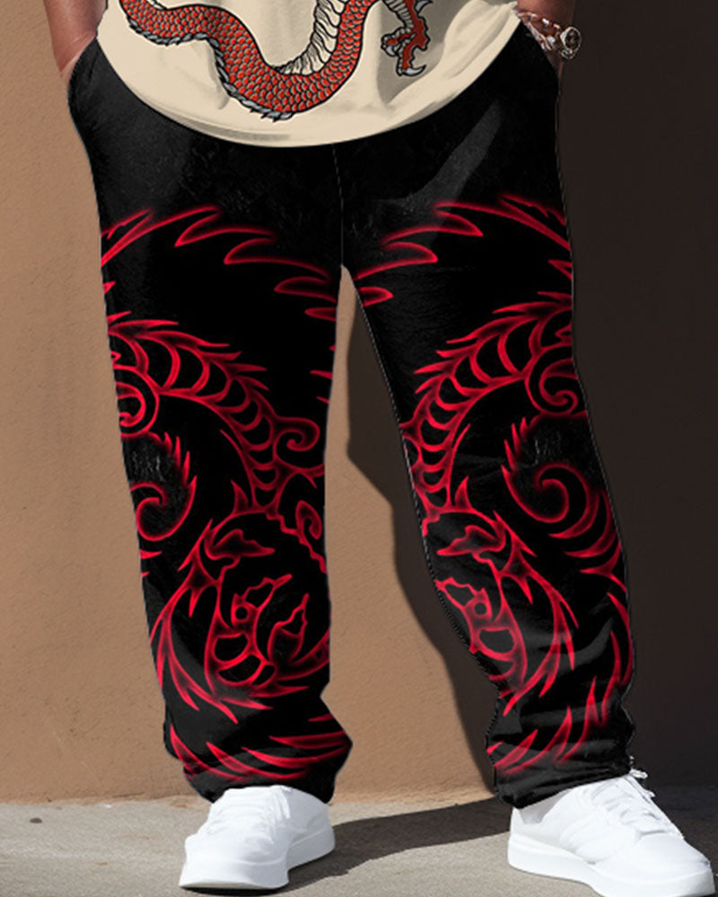 Big & Tall Graphic T-Shirt Pants Set for big men view 3