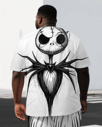 Big & Tall Graphic Streetwear T-Shirt Shorts Set for big men view 2