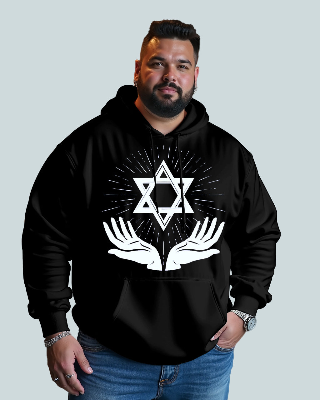 Big & Tall Streetwear Hoodie for big men view 1