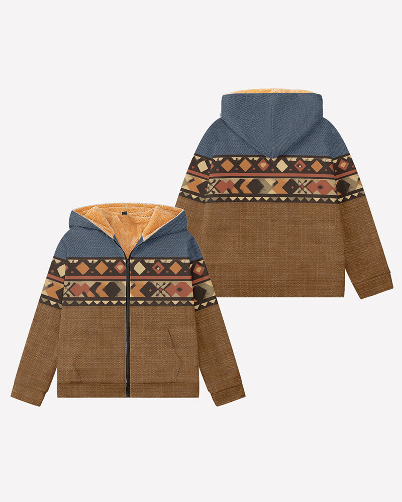 Big & Tall Western Geometric Graphic Hoodie for big men view 9