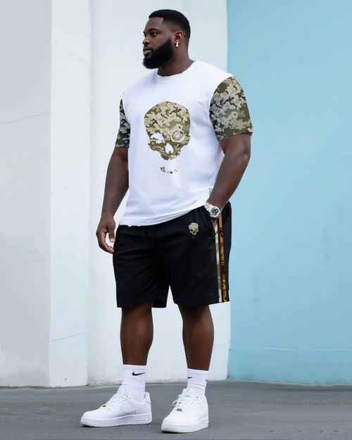Big & Tall Camouflage Streetwear T-Shirt Shorts Set for big men view 1