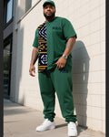 Big & Tall Striped Graphic Two-piece Set for big men view 1