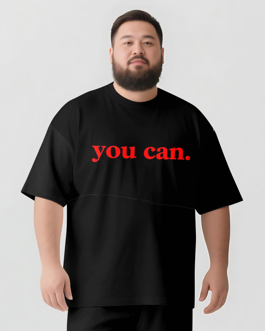 Big & Tall Graphic Streetwear Two-piece Set for big men view 4