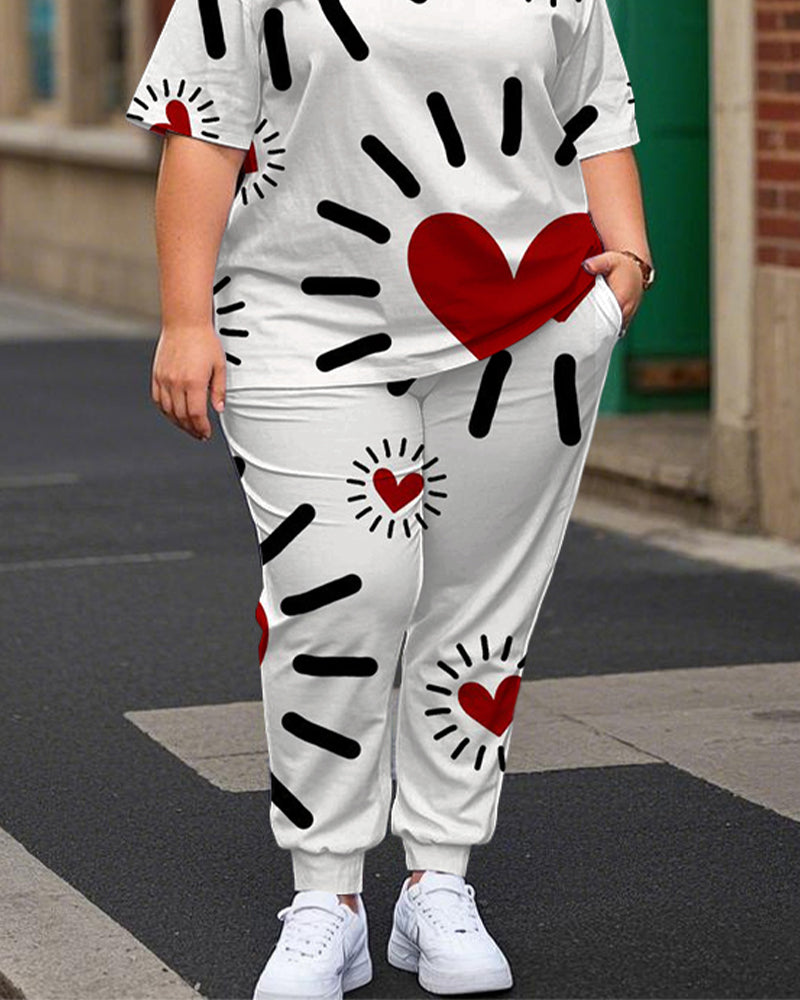 Big & Tall Graphic Graffiti T-Shirt Pants Set for big men view 3