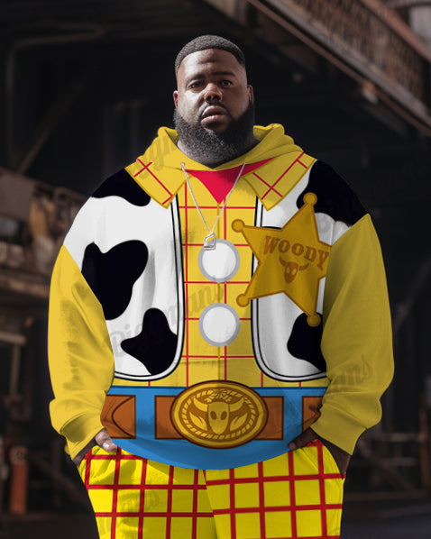 Big & Tall Western Graphic Hoodie Sweatpants Set for big men view 2
