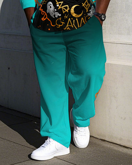 Big & Tall Gradient Graffiti T-Shirt Pants Set for big men view 3
