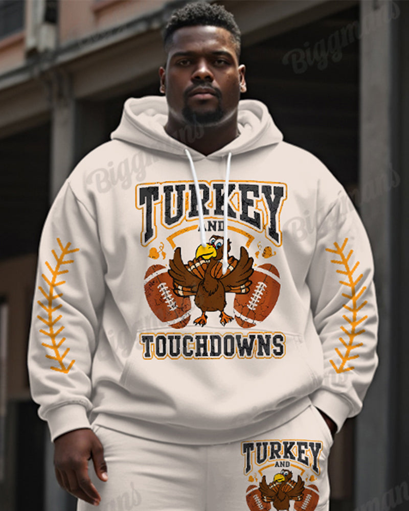 Big & Tall Graphic Hoodie Sweatpants Set for big men view 2
