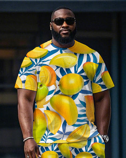 Big & Tall Streetwear T-Shirt Shorts Set for big men view 2