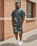Big & Tall Geometric Graphic T-Shirt Shorts Set for big men view 1