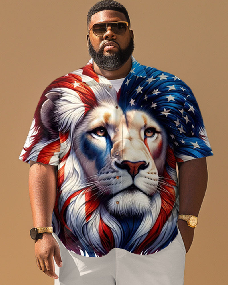 Big & Tall Graphic T-Shirt Shorts Set for big men view 3