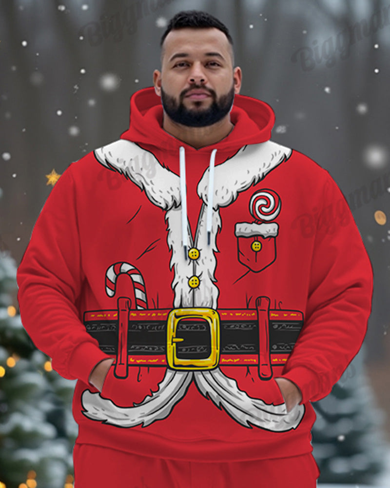 Big & Tall Graphic Hoodie Sweatpants Set for big men view 5
