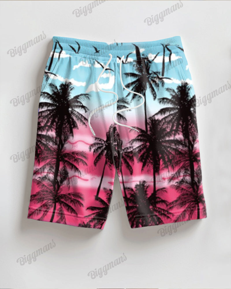 Big & Tall Hawaiian T-Shirt Shorts Set for big men view 4