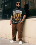 Big & Tall Graphic Streetwear T-Shirt Pants Set for big men view 2