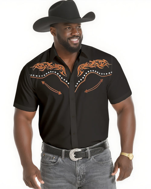 Big & Tall Western Short Sleeve Shirt for big men view 1