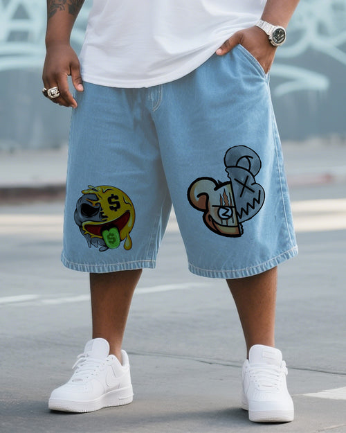 Big & Tall Denim Graffiti Streetwear Jeans for big men
