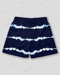 Big & Tall Blue Geometric Striped Athletic Shorts for big men