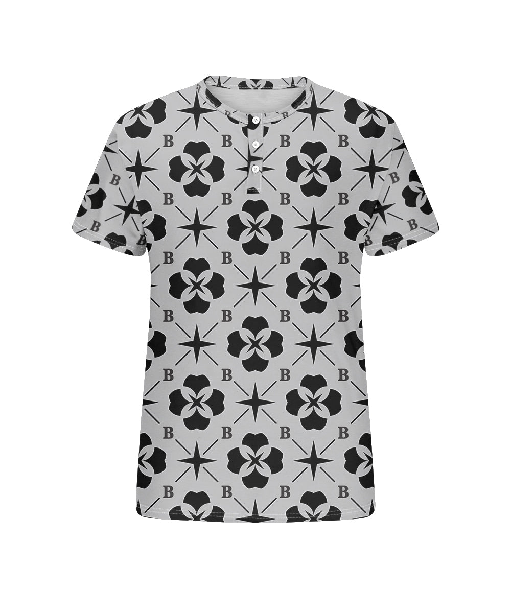 Big & Tall Gray Geometric Graphic T-Shirt for big men view 4