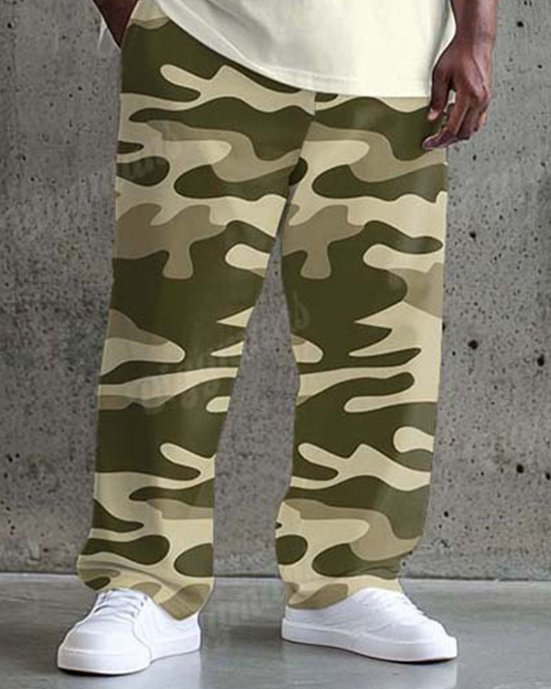 Big & Tall Graphic Graffiti T-Shirt Pants Set for big men view 3