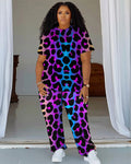 Big & Tall Gradient Graphic T-Shirt Pants Set for big men view 1