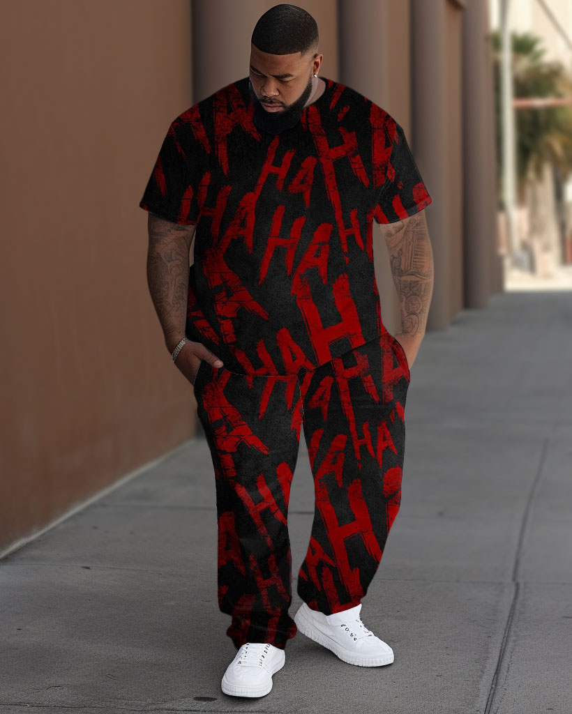 Big & Tall Graphic T-Shirt Pants Set for big men view 1