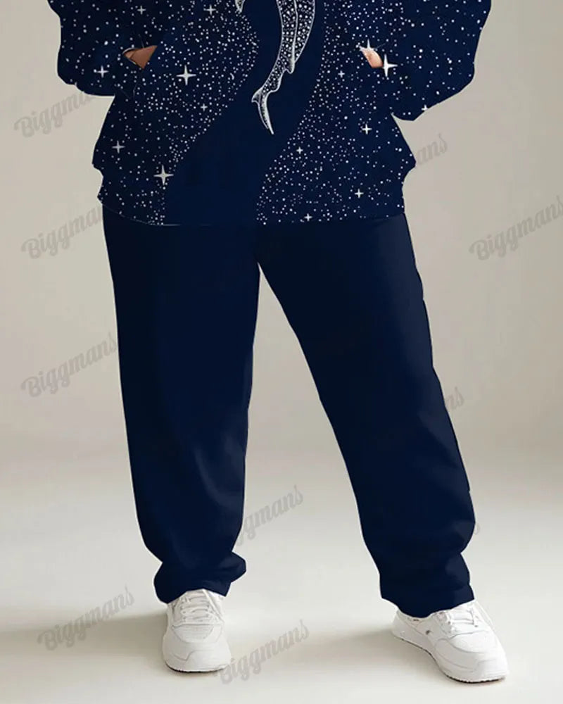 Big & Tall Graphic Hoodie Sweatpants Set for big men view 3