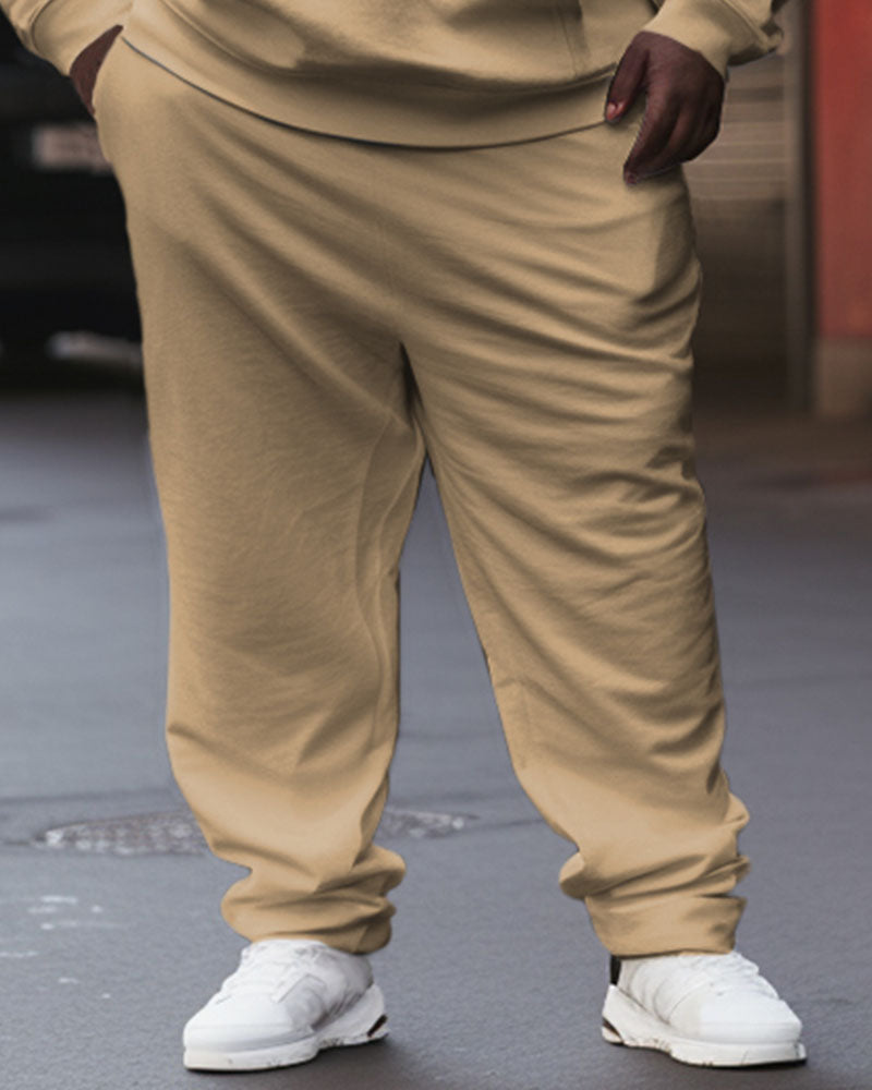 Big & Tall Solid Color Hoodie Sweatpants Set for big men view 8