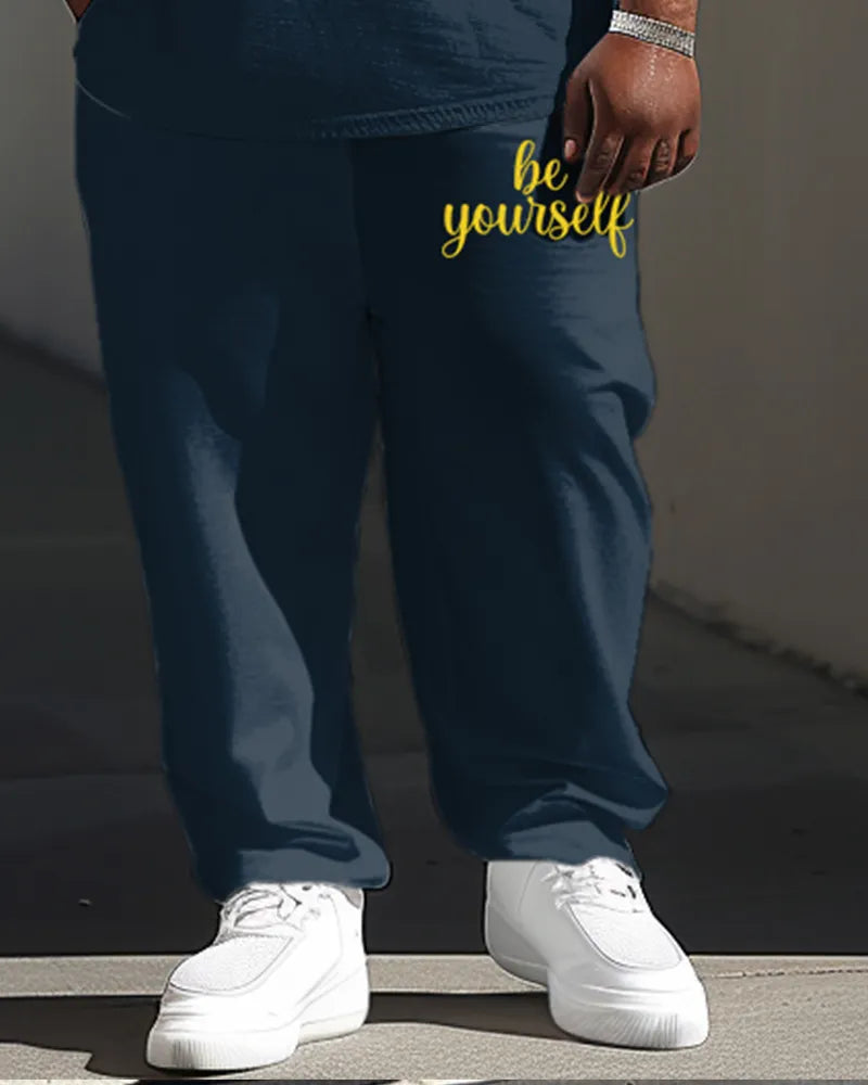 Big & Tall Graphic T-Shirt Pants Set for big men view 3