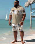 Big & Tall Hawaiian Graphic T-Shirt Shorts Set for big men view 2