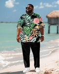 Big & Tall Hawaiian Graphic Floral Jeans for big men view 1