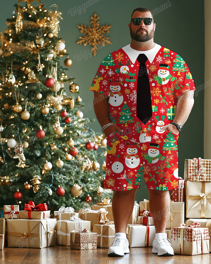 Big & Tall Graphic T-Shirt Shorts Set for big men view 1