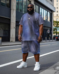 Big & Tall Streetwear T-Shirt Shorts Set for big men view 1