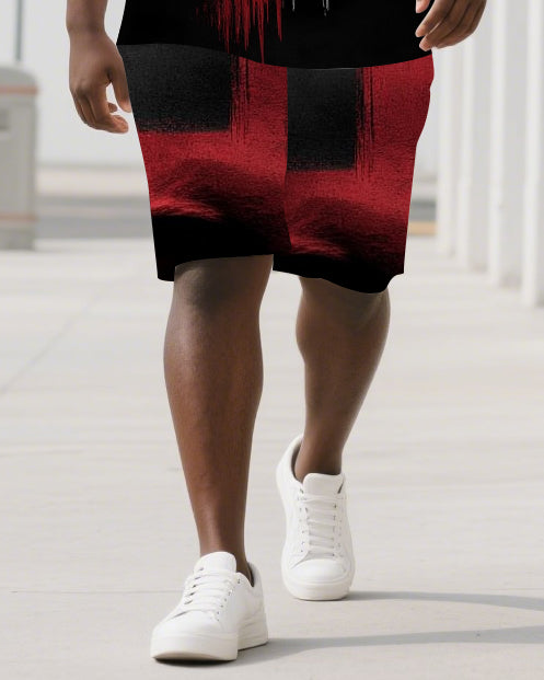 Big & Tall Graphic Skull T-Shirt Shorts Set for big men view 3