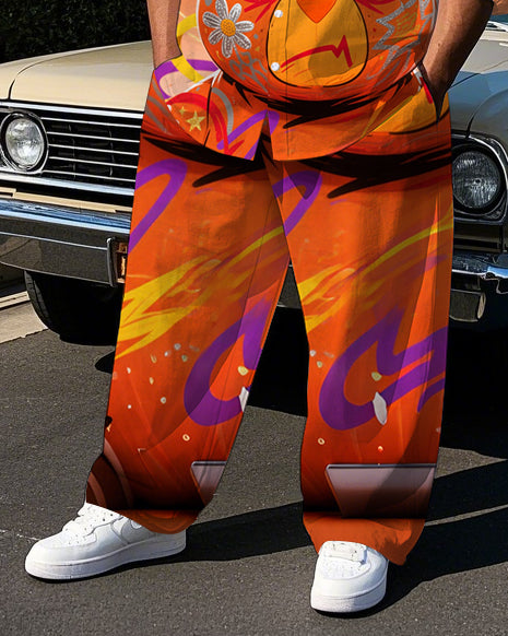 Big & Tall Graffiti Shirt Pants Set for big men view 3