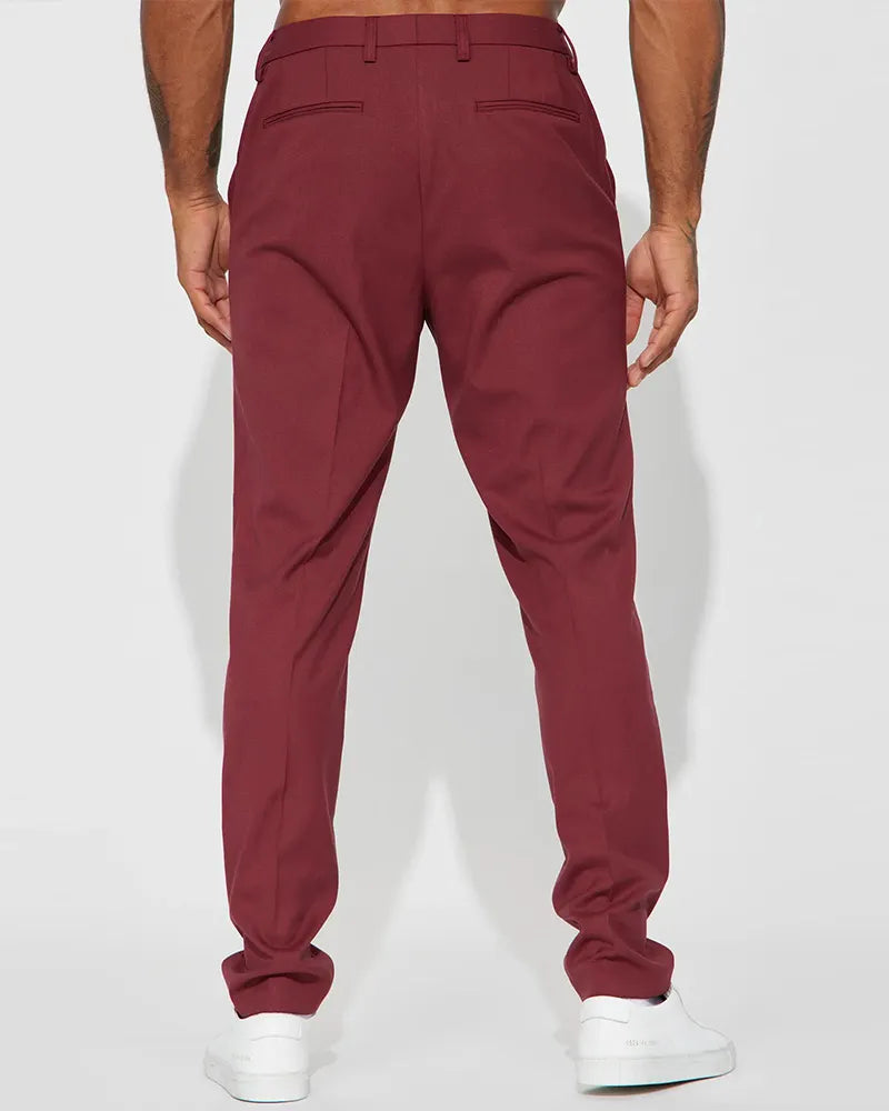 Big & Tall Solid Color Business Casual Two-piece Set for big men view 10