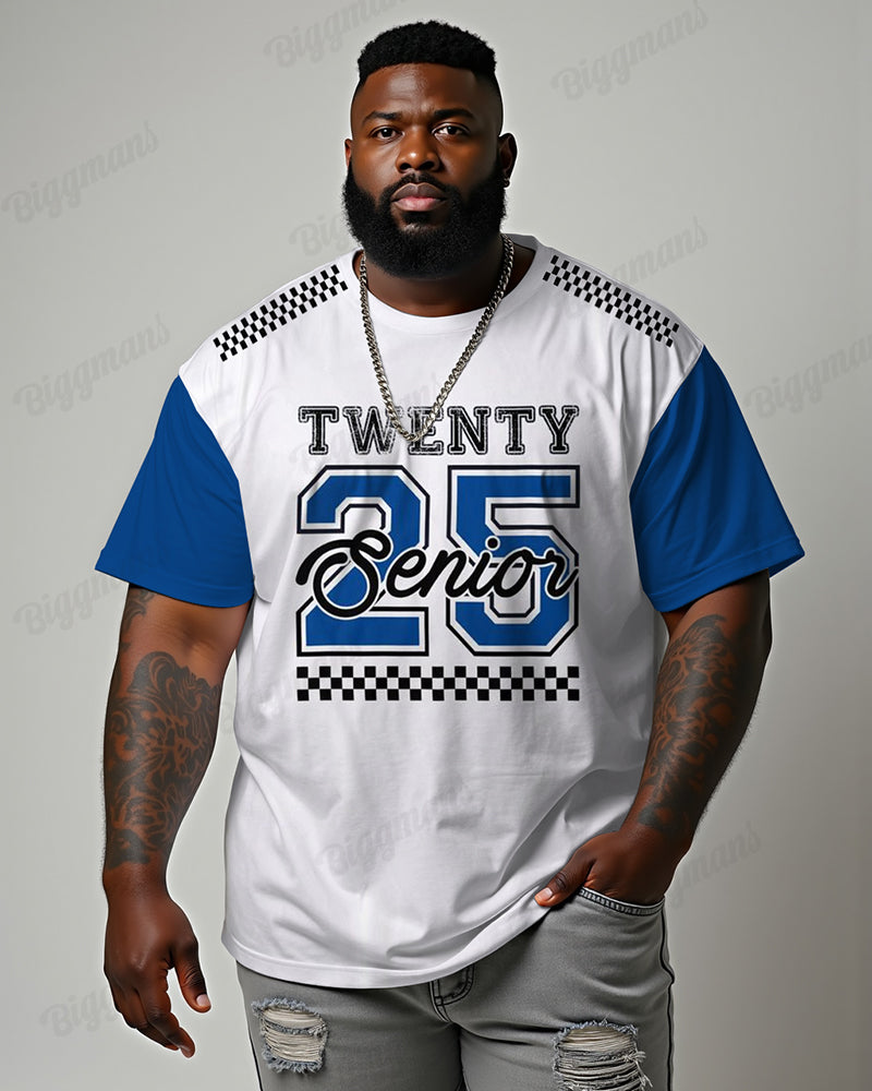 Big & Tall Graphic Athletic Hoodie Sweatpants Set for big men view 1