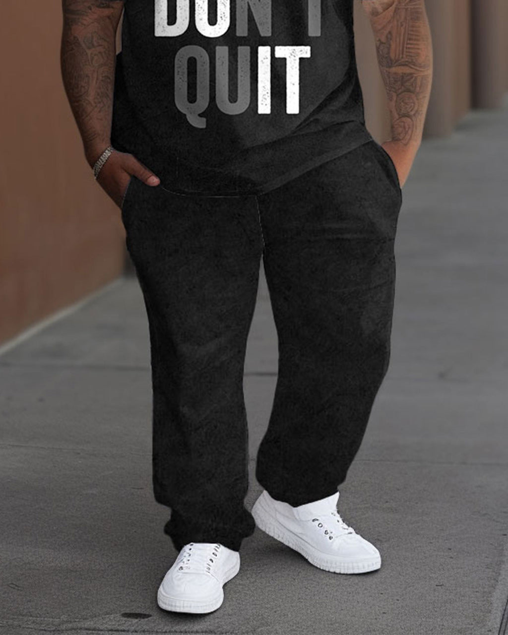 Big & Tall Graphic T-Shirt Pants Set for big men view 3