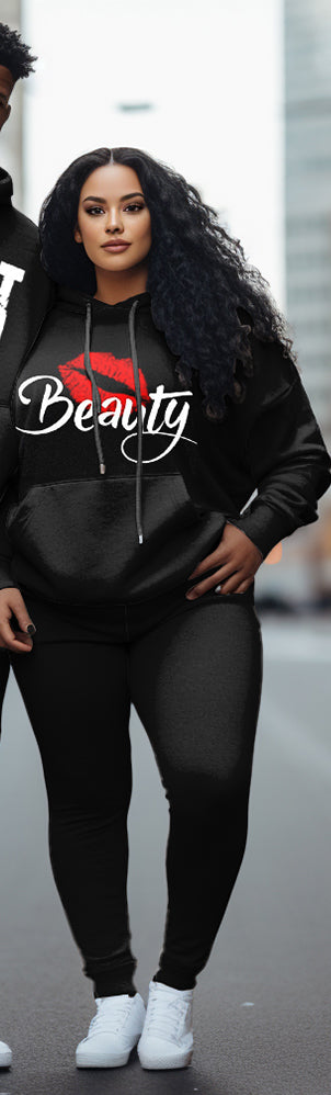 Big & Tall Graffiti Hoodie Sweatpants Set for big men view 3