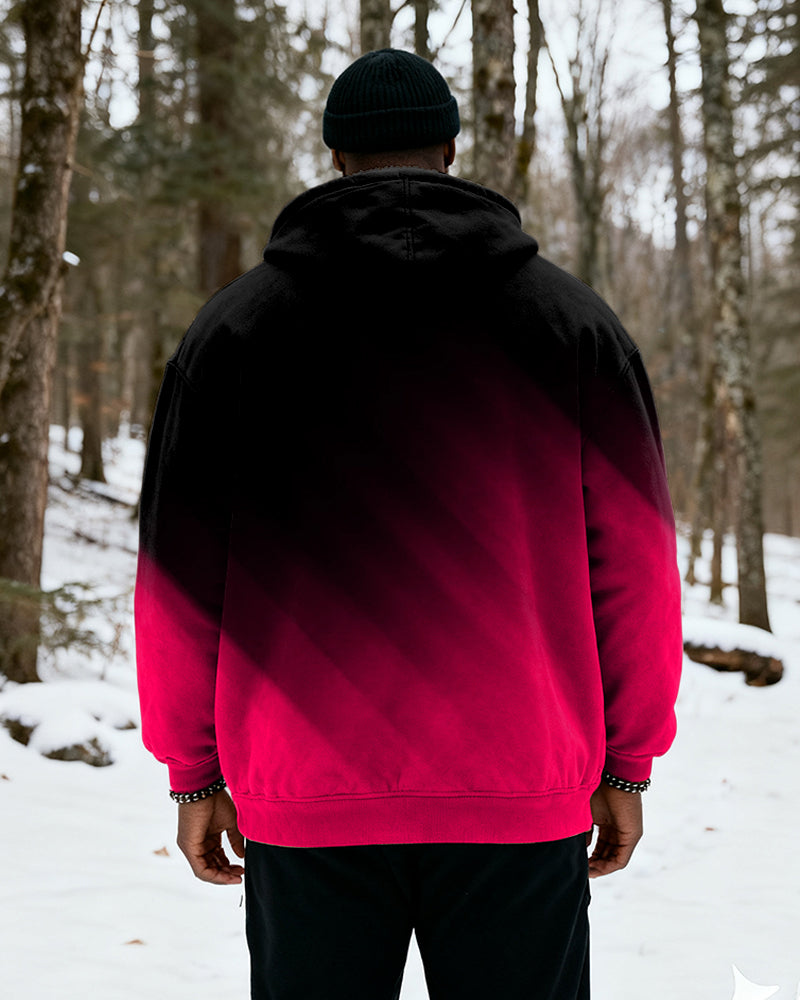 Big & Tall Black Red Gradient Hoodie for big men view 9
