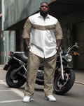 Big & Tall Graphic Business Casual T-Shirt Pants Set for big men view 1