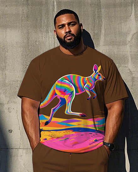 Big & Tall Streetwear T-Shirt Pants Set for big men view 2