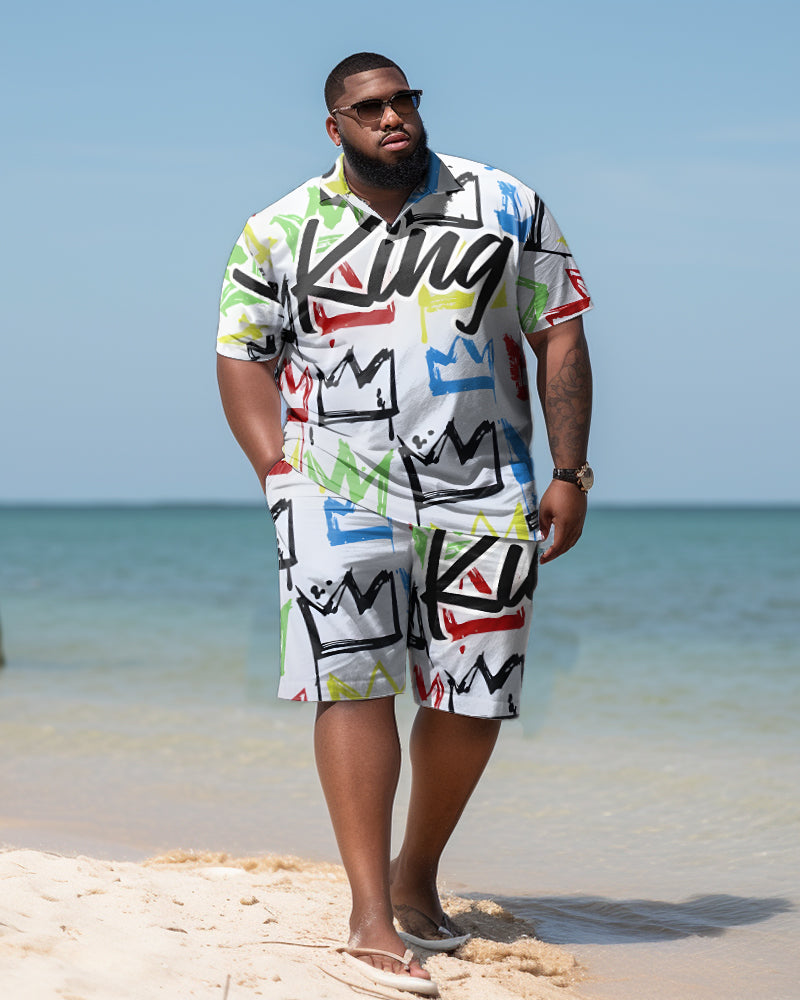 Big & Tall Hawaiian Graphic Two-piece Set for big men view 1
