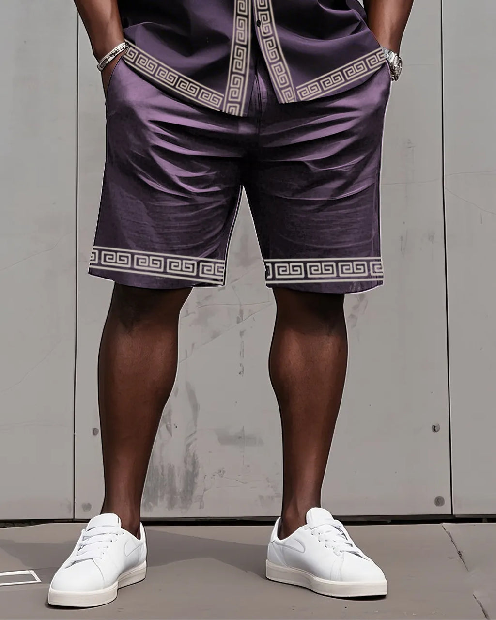 Big & Tall Colorblock T-Shirt Shorts Set for big men view 15